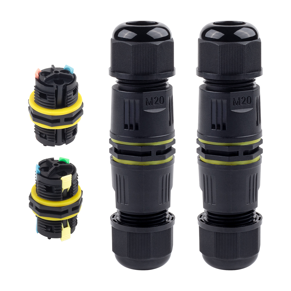 Threadless Push Pin - Ip68 m20アダプターワイヤーコネクタ、プッシュインターミナル、電気ジャンクションボックス、ナイロンpa66および端子付き、2ピン、3ピン、4ピン、5ピン、溶接なし、1個
