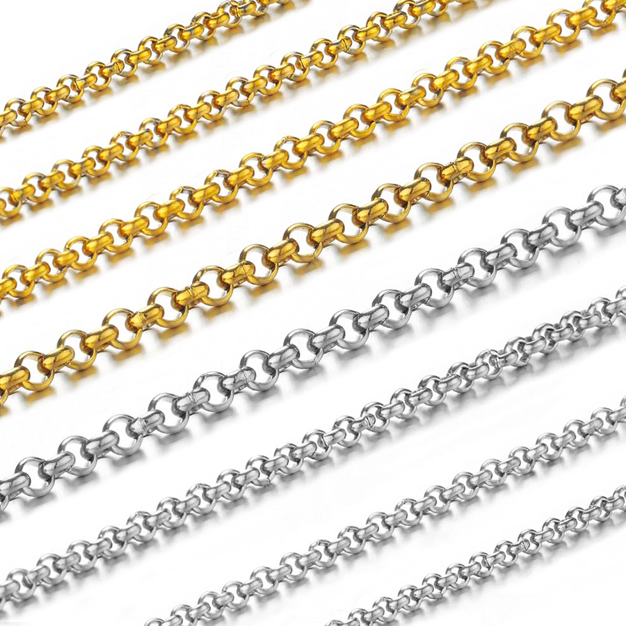 Body Jewelry Chain - 1メートル2-4mmステンレス鋼O型小円チェーン、DIYボディチェーン、ブレスレット、ネックレス、ジュエリー製作アクセサリー用