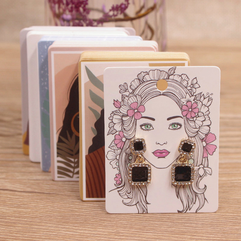 Body Jewelry Display Case - 美容ヘッド付きパッケージカード,ジュエリーパッケージ,ディスプレイカード,1ピース,2個,5x6.5cm, 100個,最新バージョン