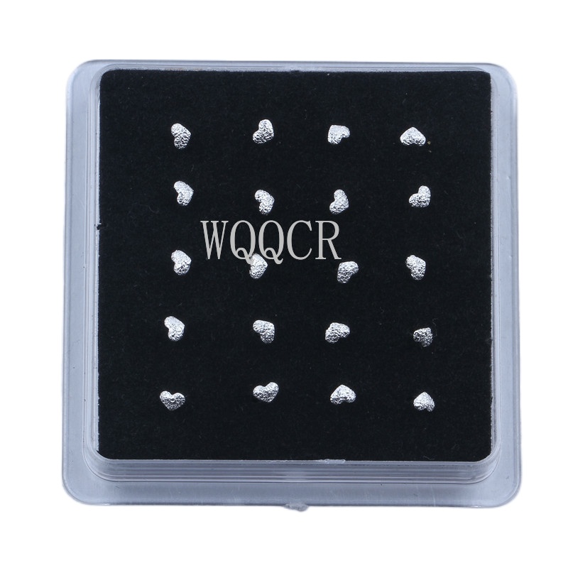 Body Jewelry Jewelry Box - 20ピース/箱ファッショナブルな素敵な女性のスタッドの型マットハート形ノーズ爪ボディピアスジュエリー軟骨ピアス