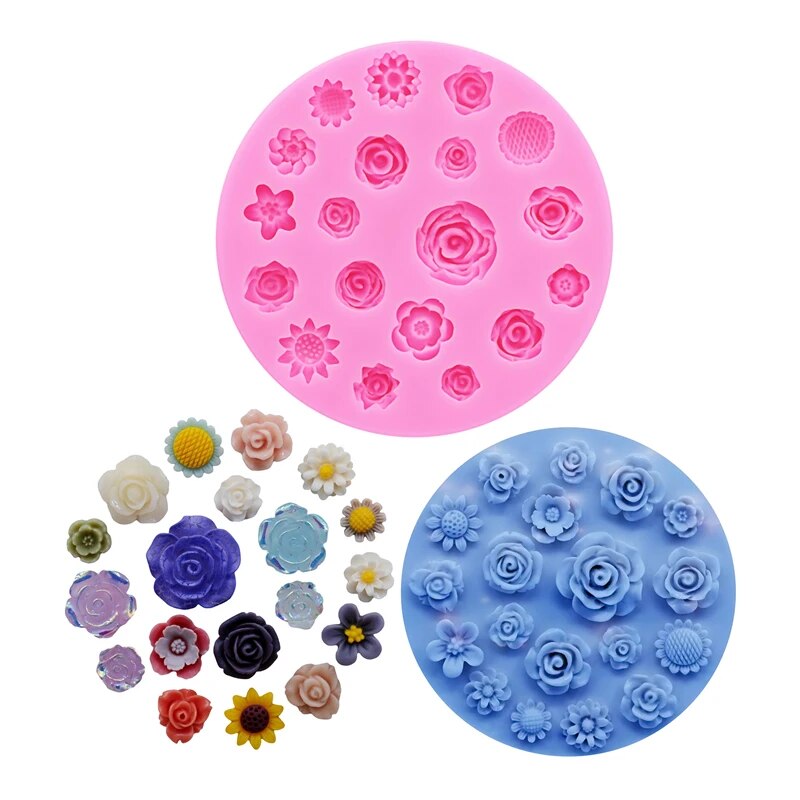 Body Jewelry Display Case - 花シリコーン型花樹脂電話ケースヘッドロープヘアカードジュエリーアクセサリー型花チョコレートケーキシリコーン型