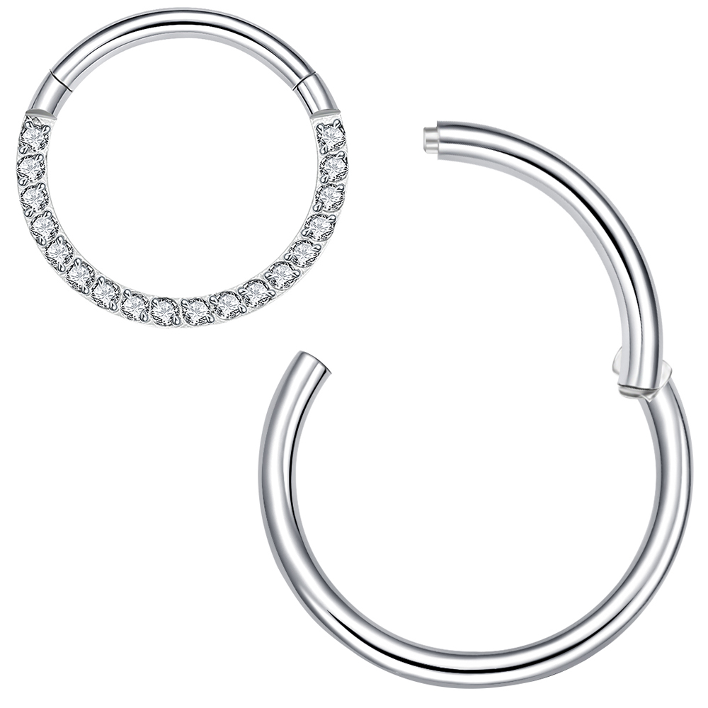 Rook Curved Barbell - 1 個セプタムフープ Daith ピアスジュエリー G23 チタン鼻ヘリックス巻き貝珠敏感な耳