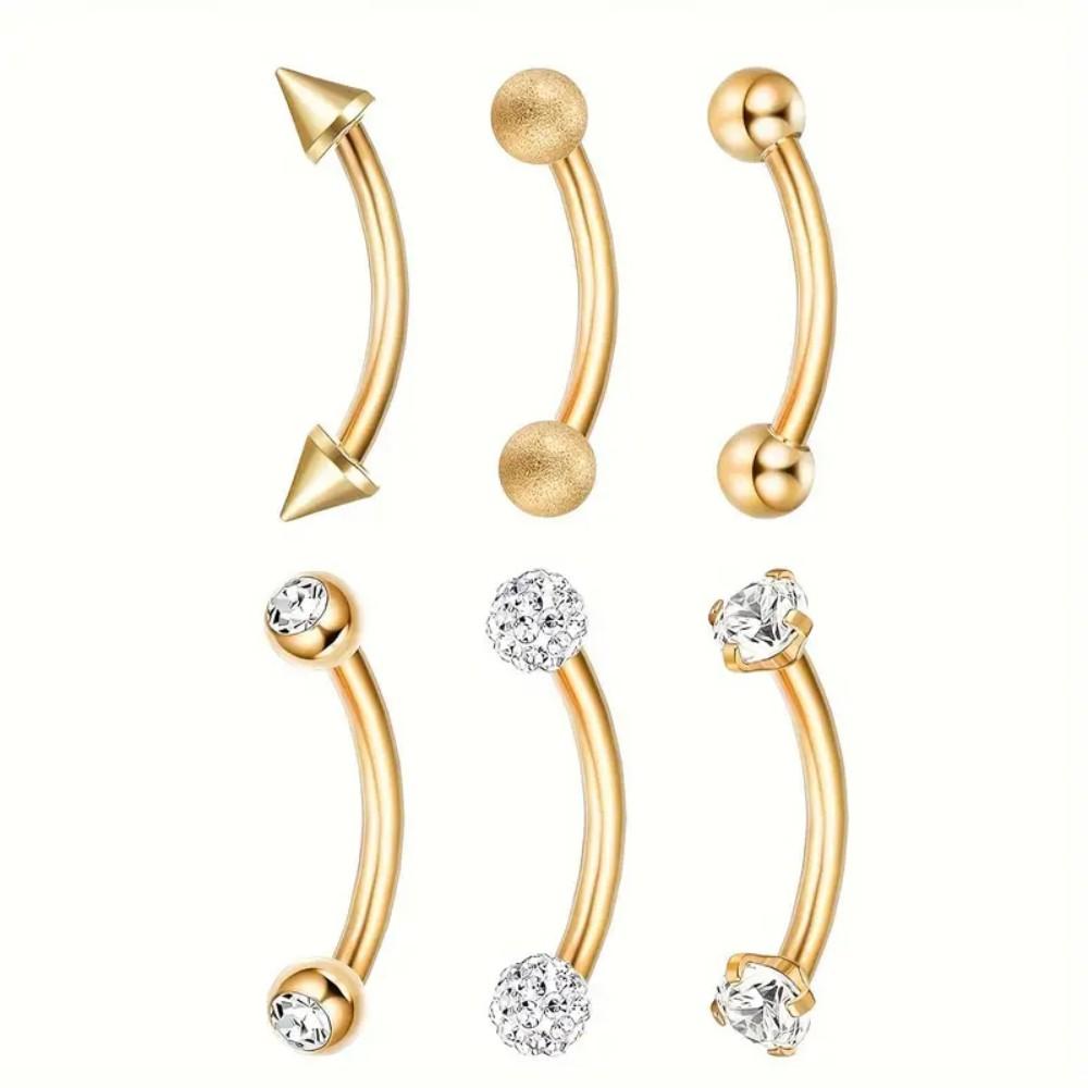 Rook Curved Barbell - 16Gステンレス鋼のルークピアシング宝石は立方体のジルコニアのアクセントが完璧な完完璧な完全完全完全な立立方体のジルコニアのアクセントが付いている曲がったバーベルイヤリングの16Gステンレス鋼のルークピア