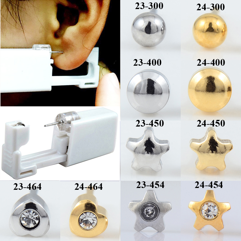 Body Jewelry Display Case - イヤーピアスおよびドリル用の使い捨て安全キット,滅菌済み,ステンレス鋼316l,イヤリング用の作業用ツール,24ピース/箱