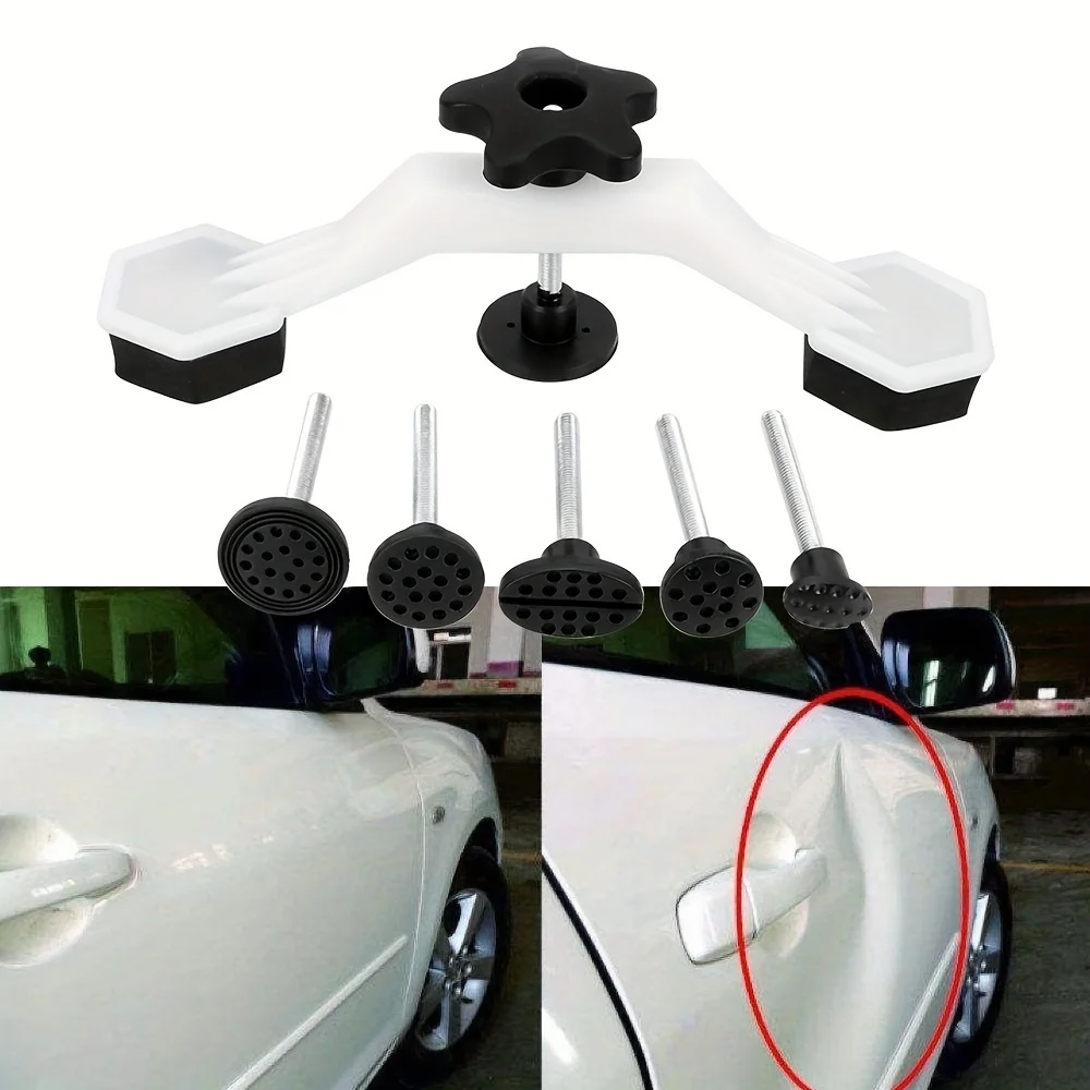 Body Jewelry Glue - 車の凹み修理ツールキット、接着剤付きブリッジ型ハンドプーラー、車体損傷引っ張り修正ツール、凹み除去