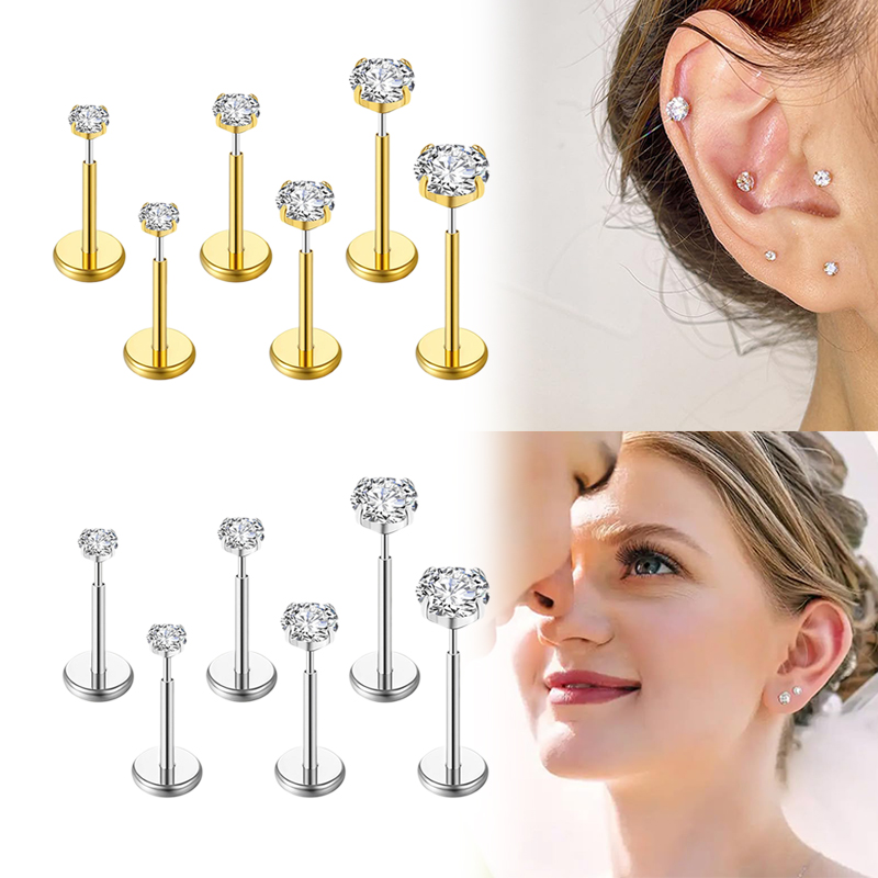 Body Jewelry Nose Ring - 20G/18G/16G サージカルステンレス製 スレッドレス ノーズセプタムリング トラガス ラブレット