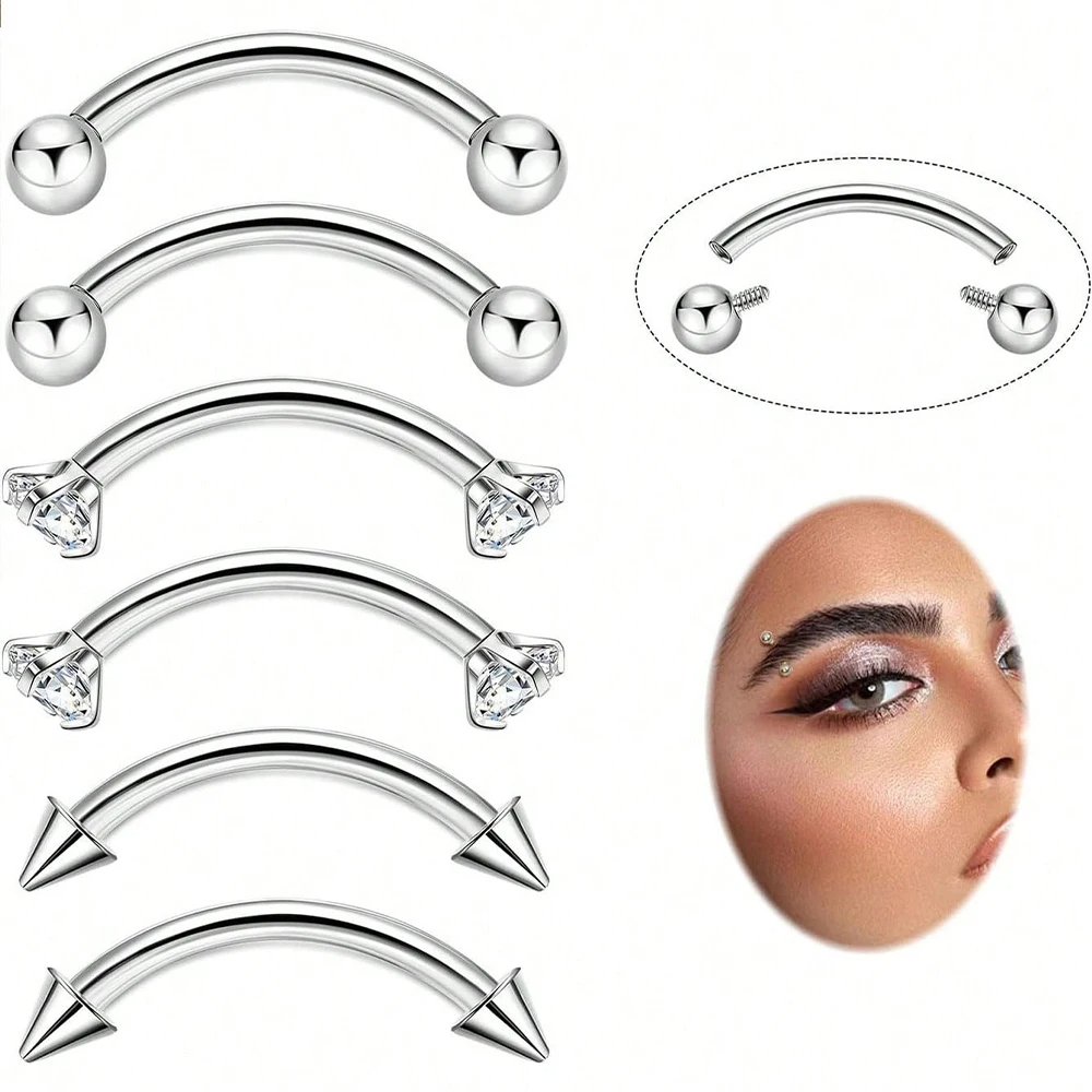 G 23チタン合金小弧形胸腹リング眉毛垂唇舌リングピアス穿孔 - Body Jewelry Vertical Labret のレビューと価格