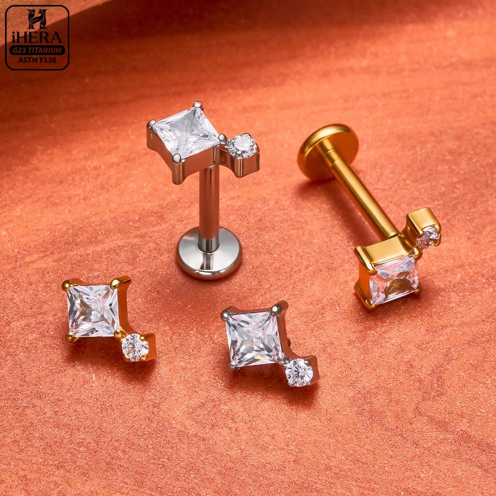 F136チタン製ピアススタッド コンチ ダイス トラガス ル - Body Jewelry Vertical Labret のレビューと価格