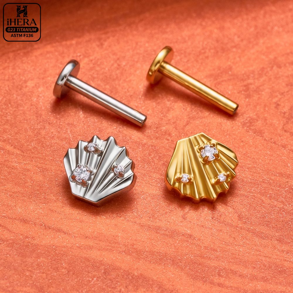 F136チタン製ピアススタッド コンチ ダイス トラガス ル - Body Jewelry Vertical Labret のレビューと価格