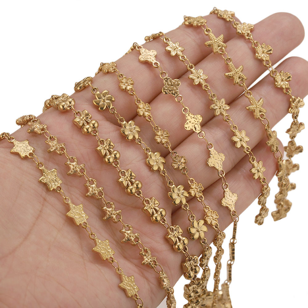 1メートルステンレス鋼フラワー・スターリンクケーブルチェーン - Body Jewelry Chain のレビューと価格