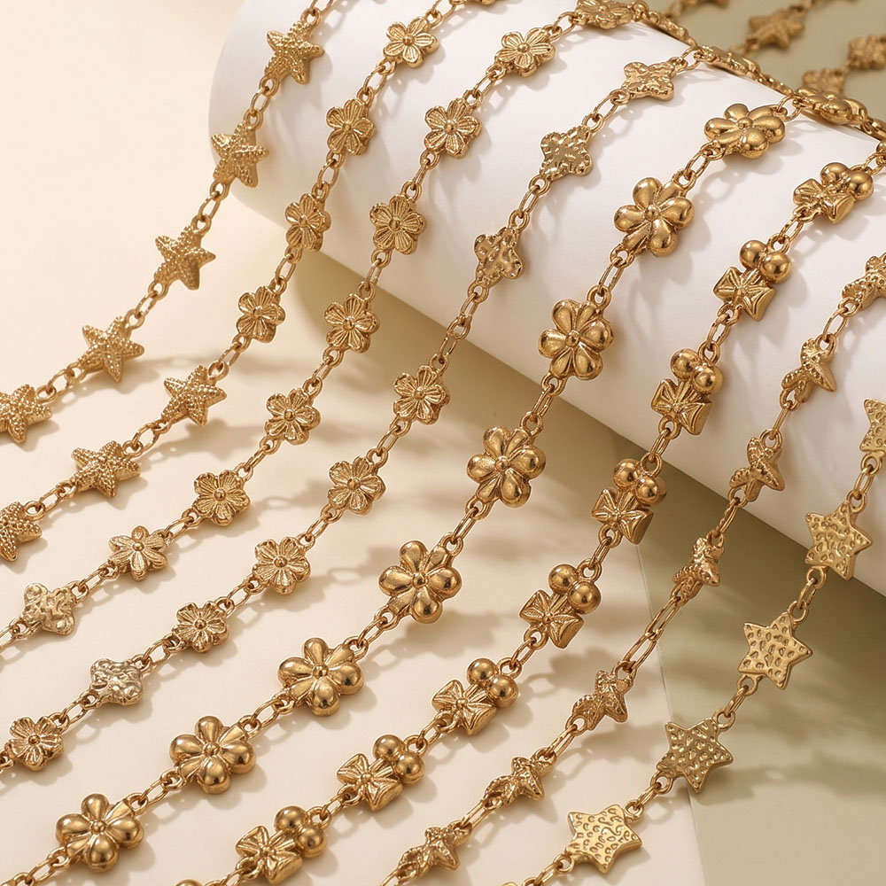 1メートルステンレス鋼フラワー・スターリンクケーブルチェーン - Body Jewelry Chain のレビューと価格