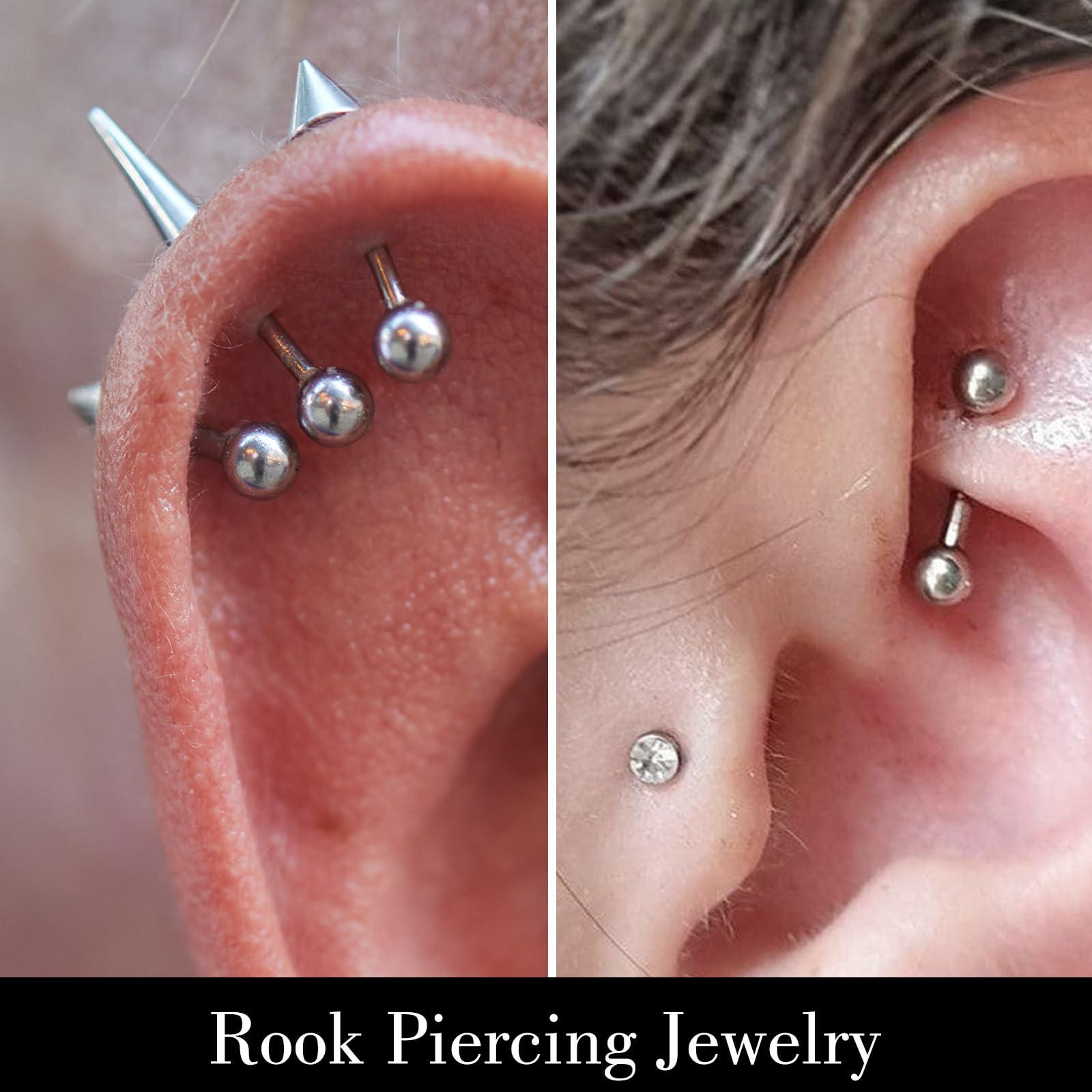 17枚/セットチタン雌ねじアークバーベル眉リング16 G透明 - Body Jewelry Vertical Labret のレビューと価格