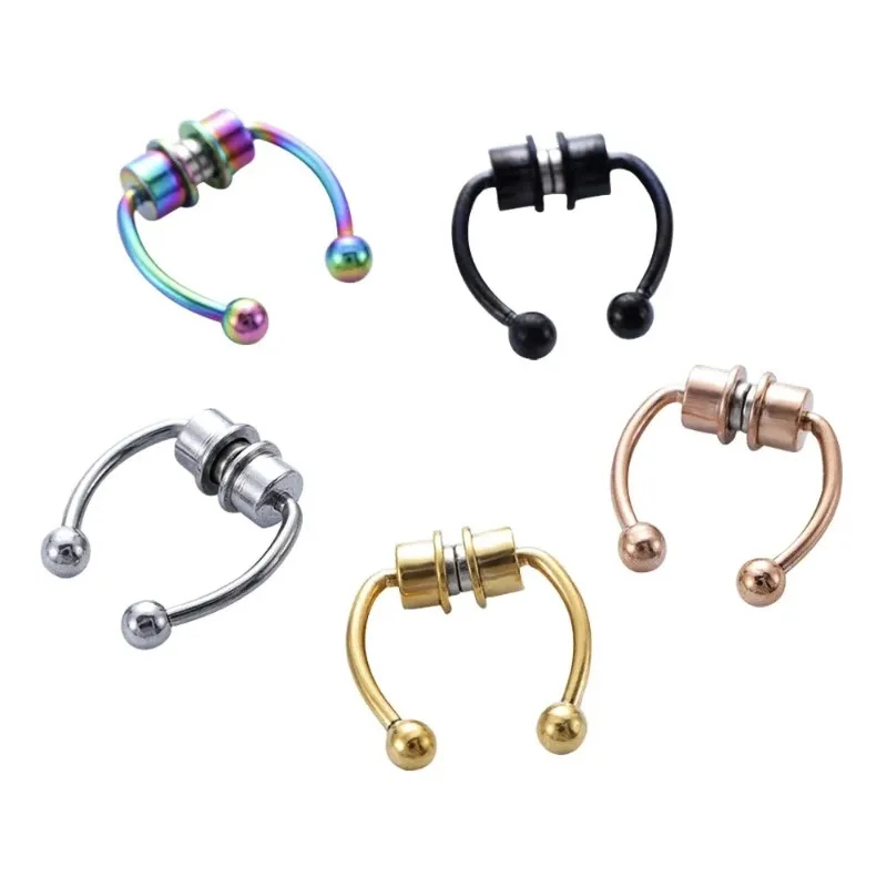 1/2/3 個の偽磁気鼻リング、フェイクピアス鼻リング、非ピ - Body Jewelry Nose Ring のレビューと価格