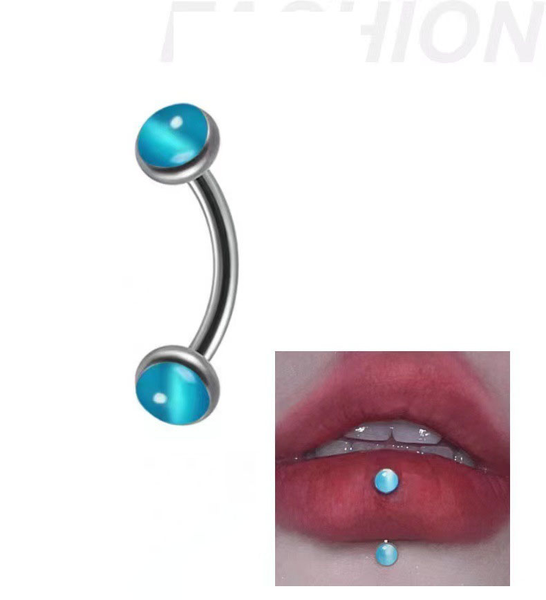1 ピース眉毛ピアスバナナ形状オパールリップリングステンレス - Rook Curved Barbell のレビューと価格