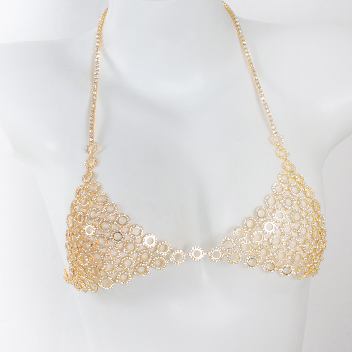 ブラとウエストチェーンのスリーピースセット,ラインストーン付 - Body Jewelry Art のレビューと価格