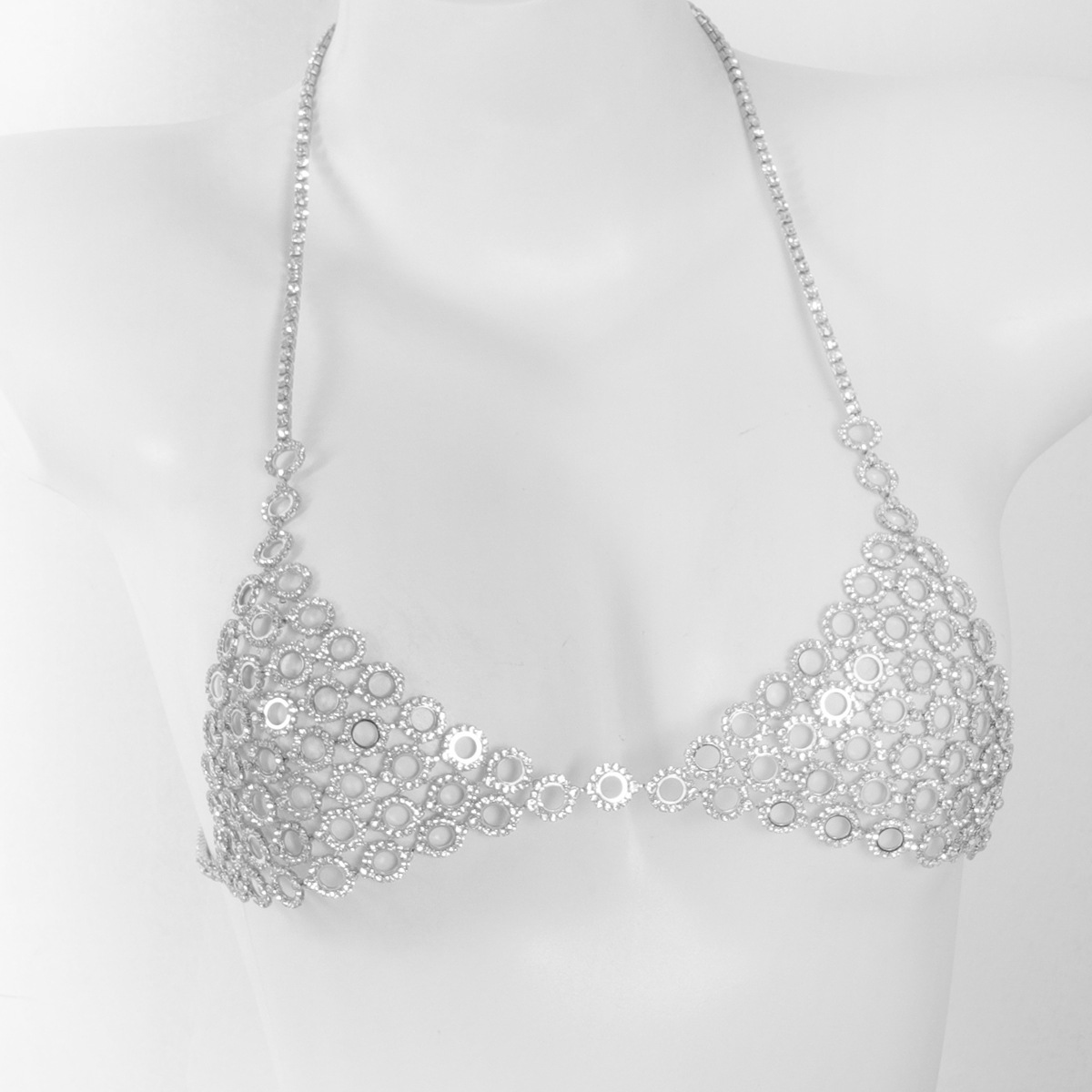 ブラとウエストチェーンのスリーピースセット,ラインストーン付 - Body Jewelry Art のレビューと価格