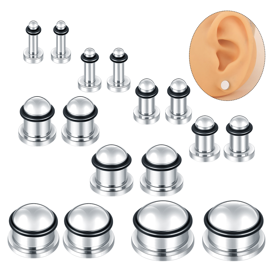 1 ペアステンレス鋼耳トンネルイヤリングプラグゲージエキスパ - Body Jewelry Ear Plugs のレビューと価格