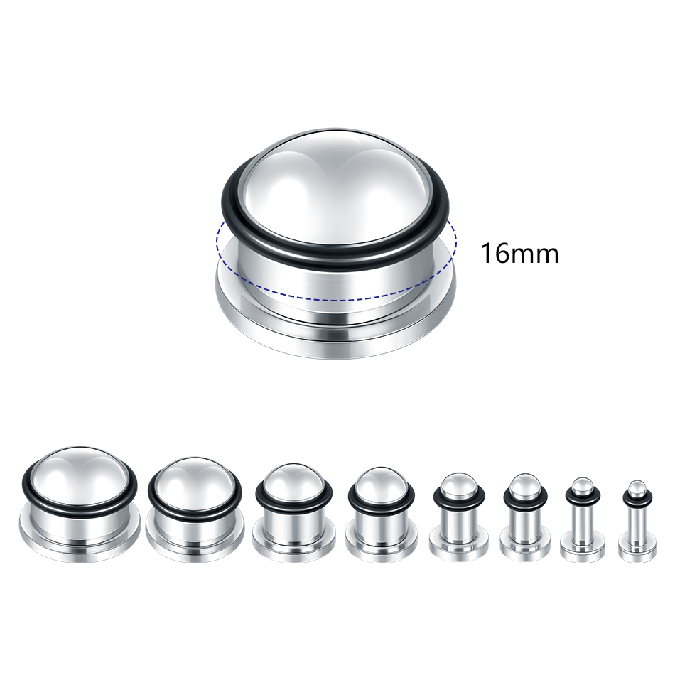 1 ペアステンレス鋼耳トンネルイヤリングプラグゲージエキスパ - Body Jewelry Ear Plugs のレビューと価格