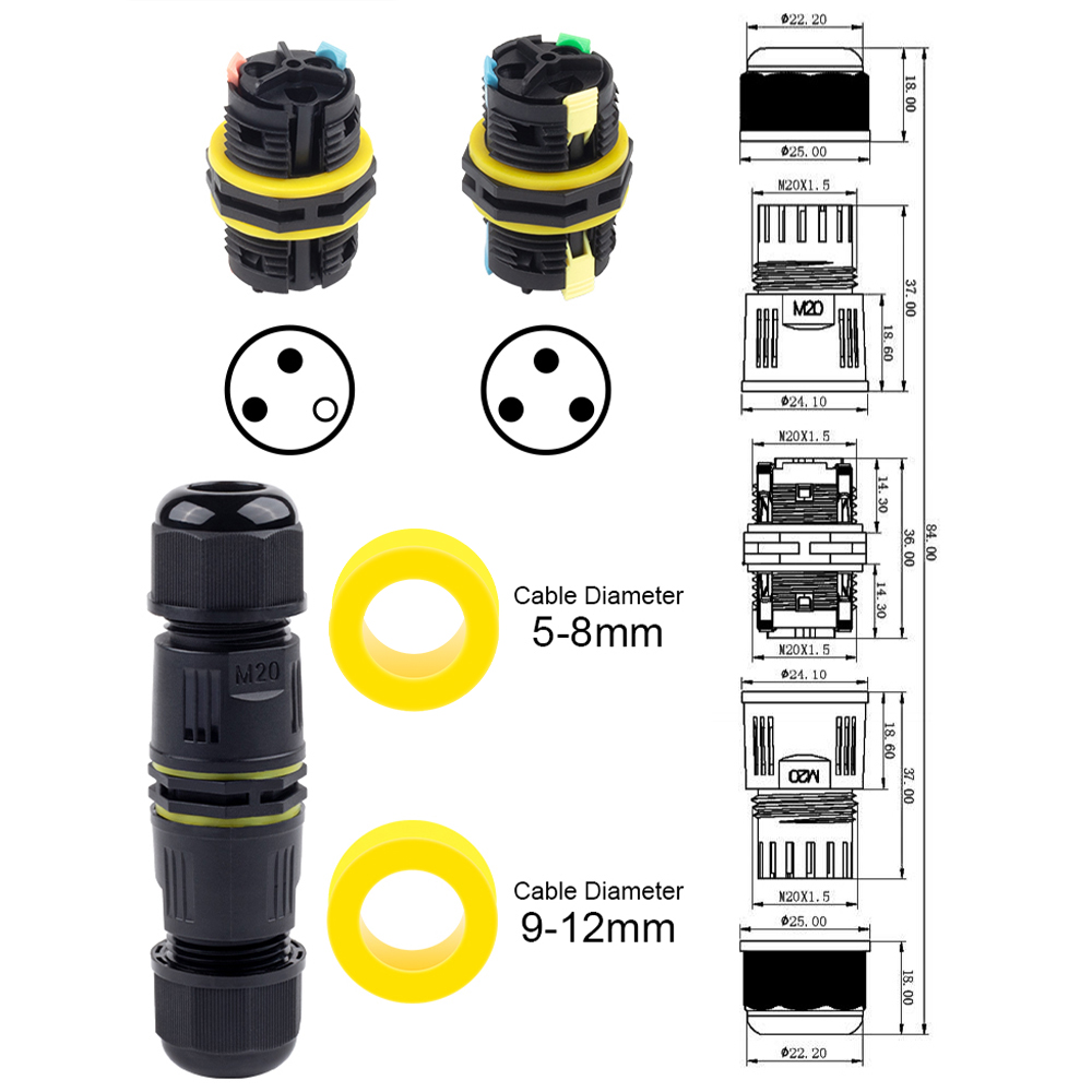 Ip68 m20アダプターワイヤーコネクタ、プッシュインター - Threadless Push Pin のレビューと価格