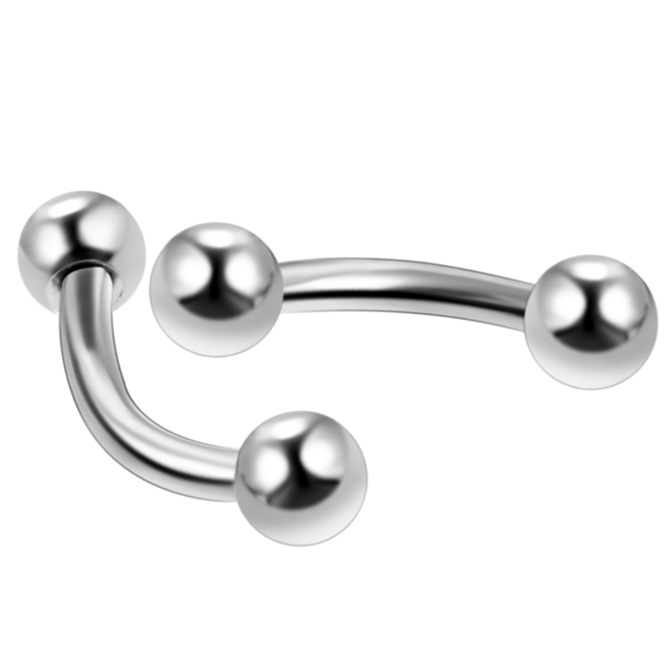 10 ピース/ロット鋼眉毛バナナピアスリング湾曲したバーベル - Rook Curved Barbell のレビューと価格