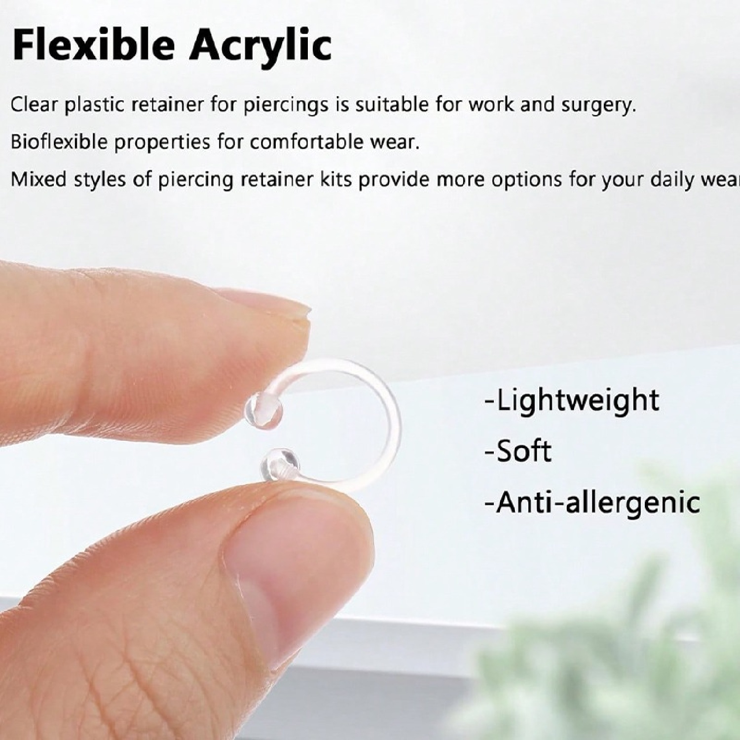 手術のための12pcs明確なピンクの産業穿刺宝石のプラスチッ - Body Jewelry Vertical Labret のレビューと価格