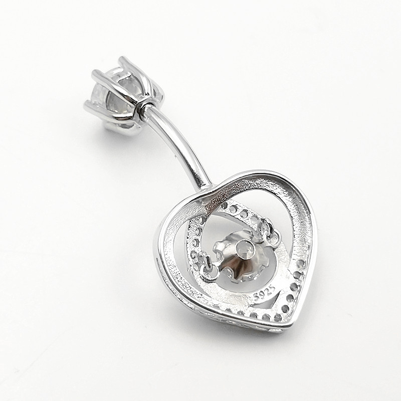 へそリング 925 スターリングシルバー キュービック ジル - Body Jewelry Materials のレビューと価格