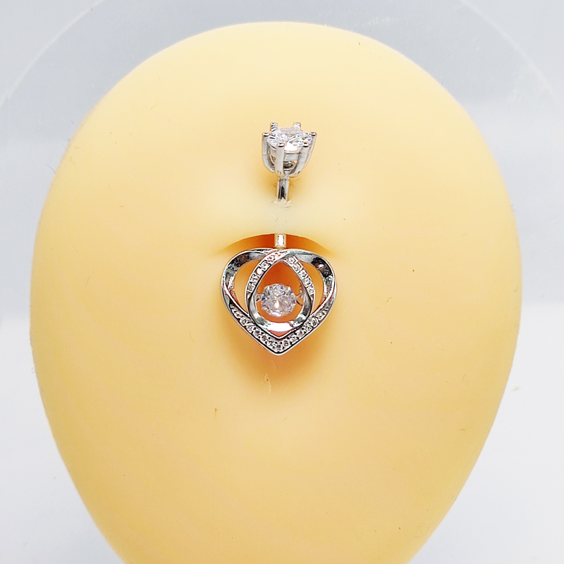 へそリング 925 スターリングシルバー キュービック ジル - Body Jewelry Materials のレビューと価格