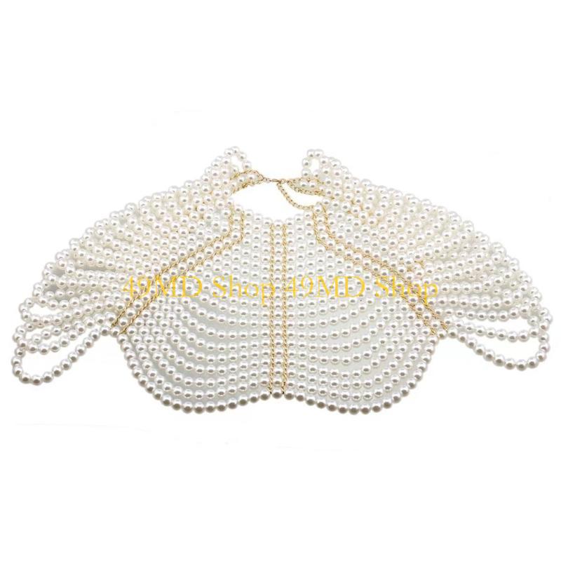 49MD エレガントな女性ショール多層ビーズチェストチェーン - Body Jewelry Chain のレビューと価格
