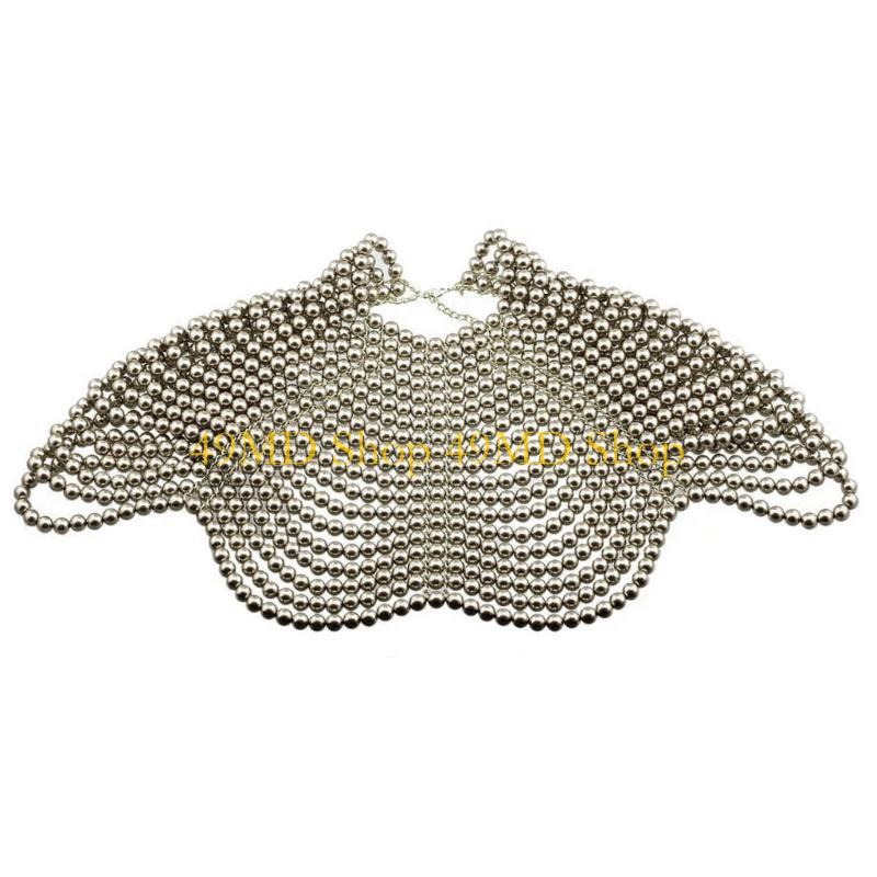 49MD エレガントな女性ショール多層ビーズチェストチェーン - Body Jewelry Chain のレビューと価格