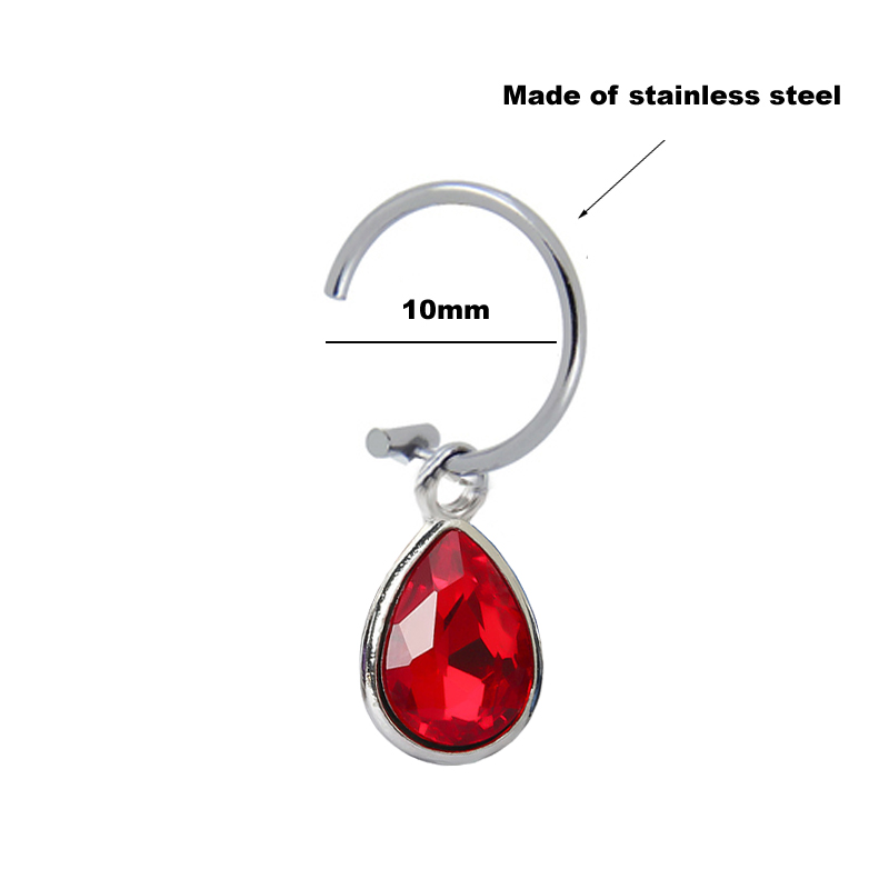 クリップオンピアス,1ピース,クリスタル,ウォータードロップ - Body Jewelry Lip Ring のレビューと価格