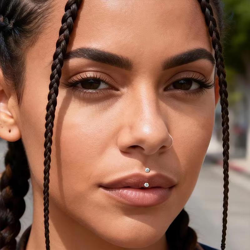 4個入り ルックピアス ジュエリー アイブロウリング サージ - Body Jewelry Vertical Labret のレビューと価格