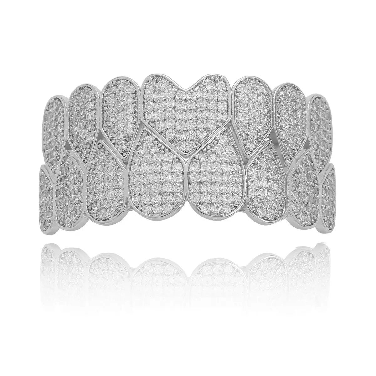 ヒップホップロックアイスアウト 5A ジルコンハート歯 Gr - Body Jewelry Materials のレビューと価格