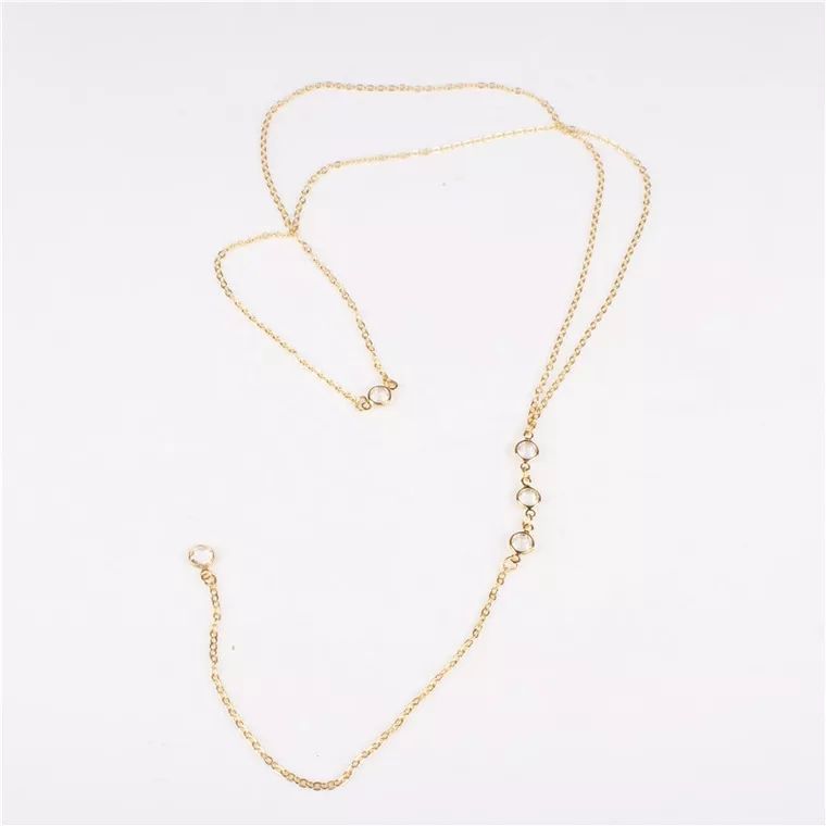 ラインストーン付きセクシーな女性用バックチェーンネックレス、 - Body Jewelry Chain のレビューと価格