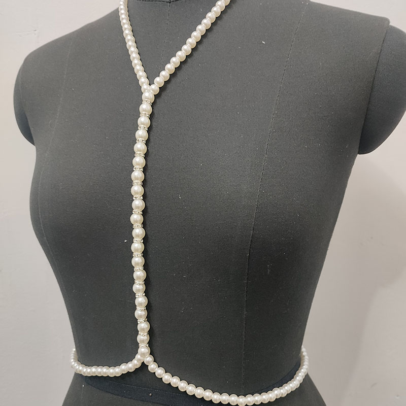 女性のための真珠がセットされた白いネックレス,ブレスレット, - Body Jewelry Hot のレビューと価格