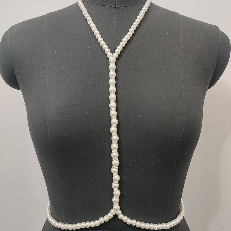 女性のための真珠がセットされた白いネックレス,ブレスレット, - Body Jewelry Hot のレビューと価格