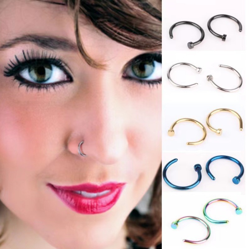 6個/ロット パンクジュエリー フェイクノーズリング フープ - Body Jewelry Lip Ring のレビューと価格
