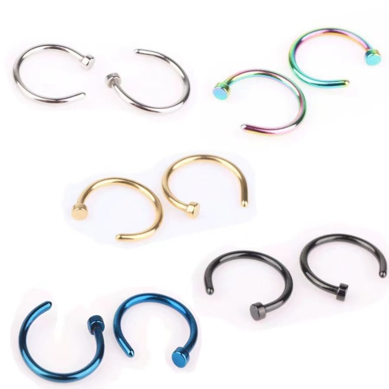 6個/ロット パンクジュエリー フェイクノーズリング フープ - Body Jewelry Lip Ring のレビューと価格