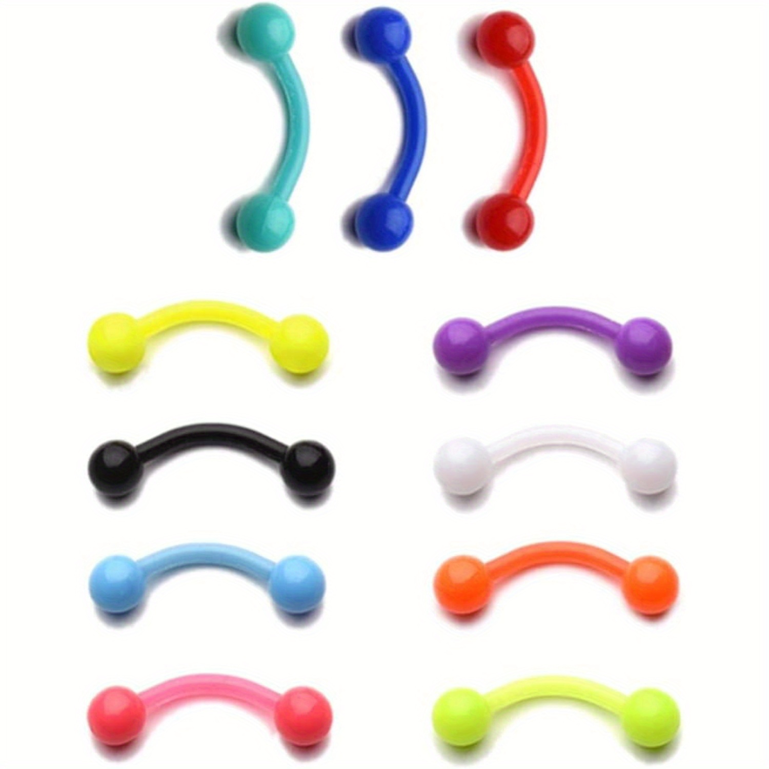 8 mmカラープラスチック眉釘軟質唇釘軟骨ピアス鼻釘ボディ穿 - Body Jewelry Materials のレビューと価格