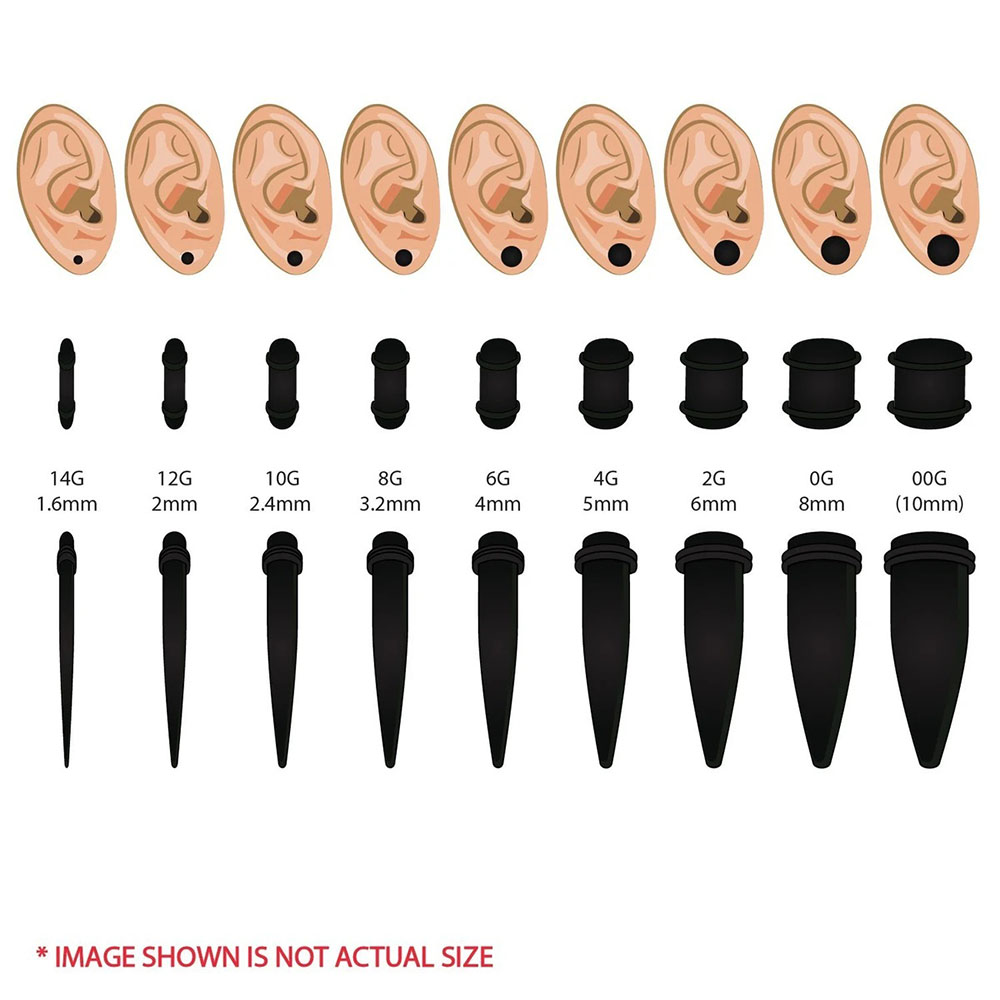 1 セット耳テーパーキット黒耳スパイラルエキスパンダー耳栓セ - Body Jewelry Ear Plugs のレビューと価格