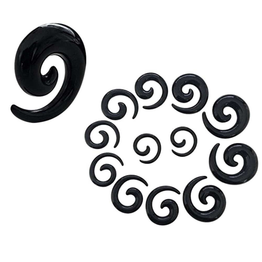 1 セット耳テーパーキット黒耳スパイラルエキスパンダー耳栓セ - Body Jewelry Ear Plugs のレビューと価格