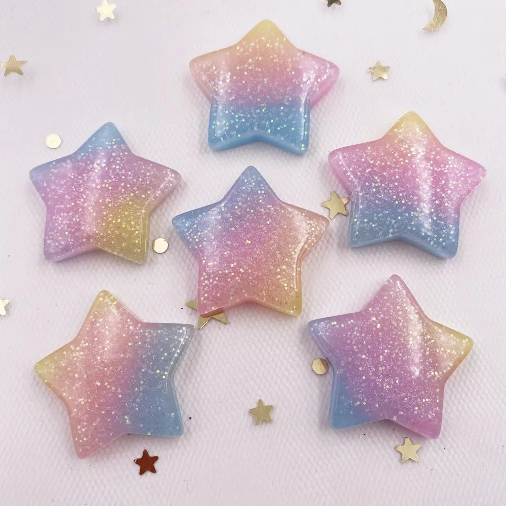カワイイスターフラットバック樹脂カボションストーン、キラキラ - Star Flat Back のレビューと価格