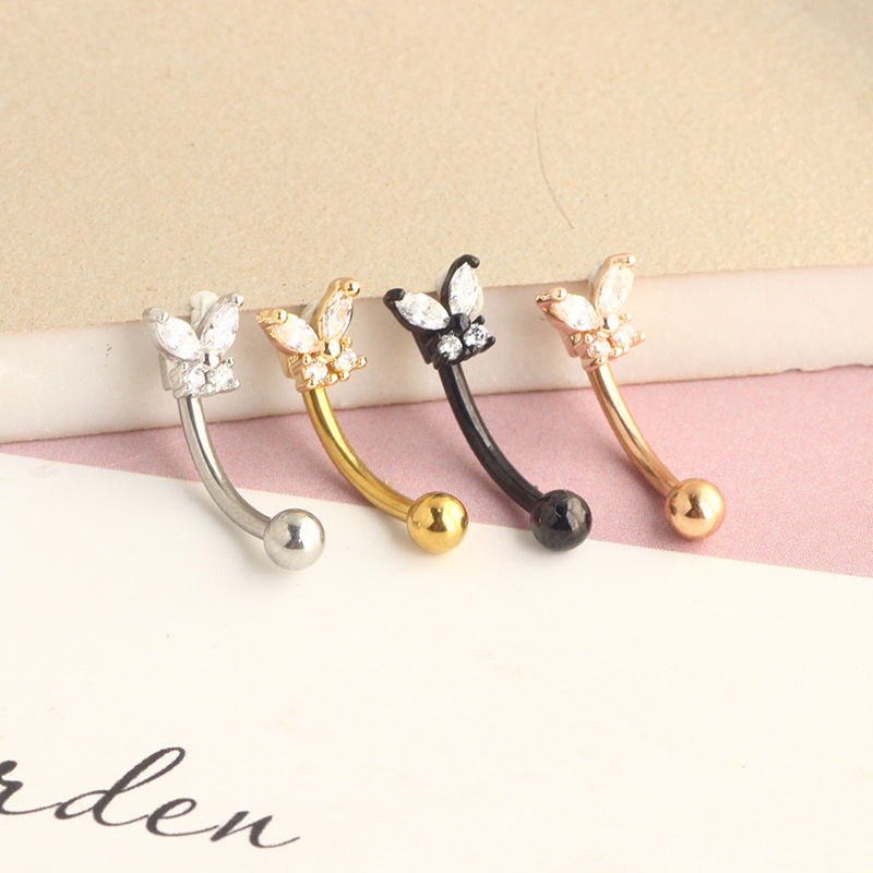 ゴールドルックピアスジュエリー 14Kソリッドゴールド バタ - Rook Curved Barbell のレビューと価格