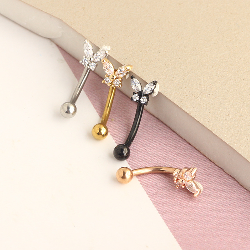 ゴールドルックピアスジュエリー 14Kソリッドゴールド バタ - Rook Curved Barbell のレビューと価格