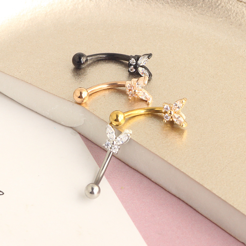 ゴールドルックピアスジュエリー 14Kソリッドゴールド バタ - Rook Curved Barbell のレビューと価格