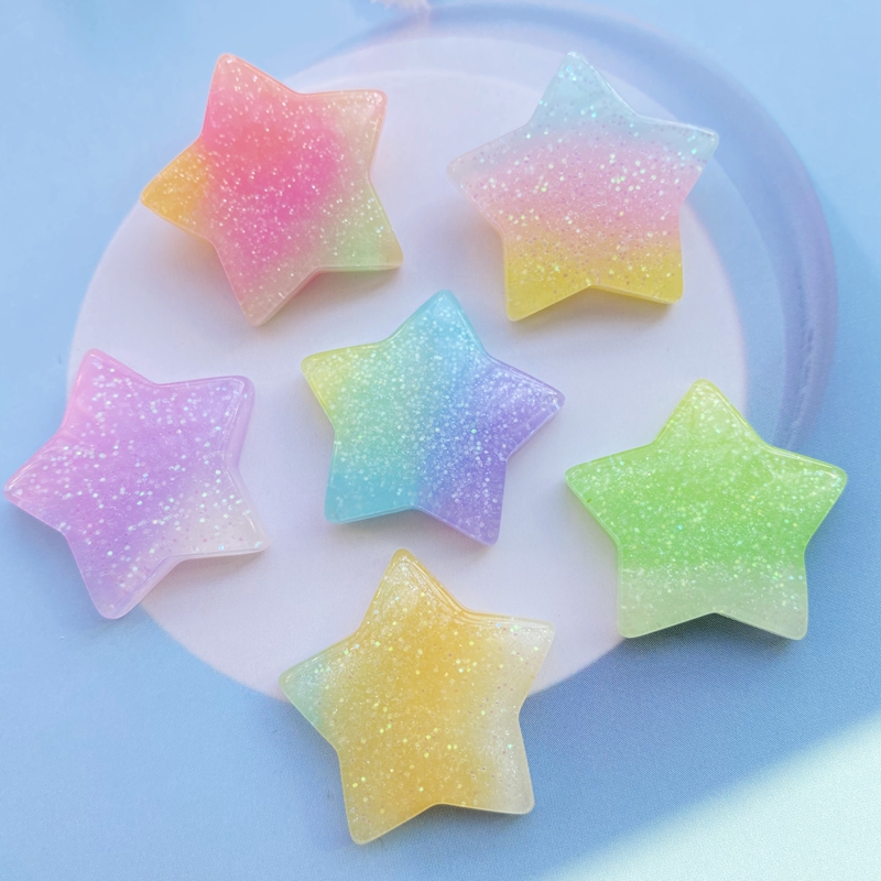 スクラップブッキング用レジンカボション,10個,カラフルなス - Star Flat Back のレビューと価格