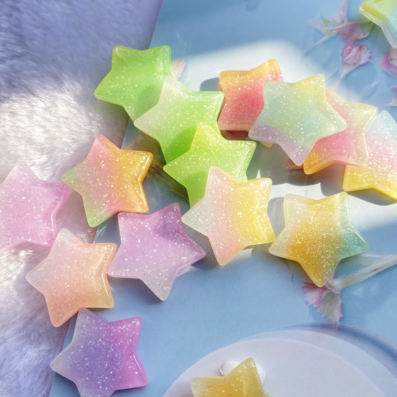 スクラップブッキング用レジンカボション,10個,カラフルなス - Star Flat Back のレビューと価格