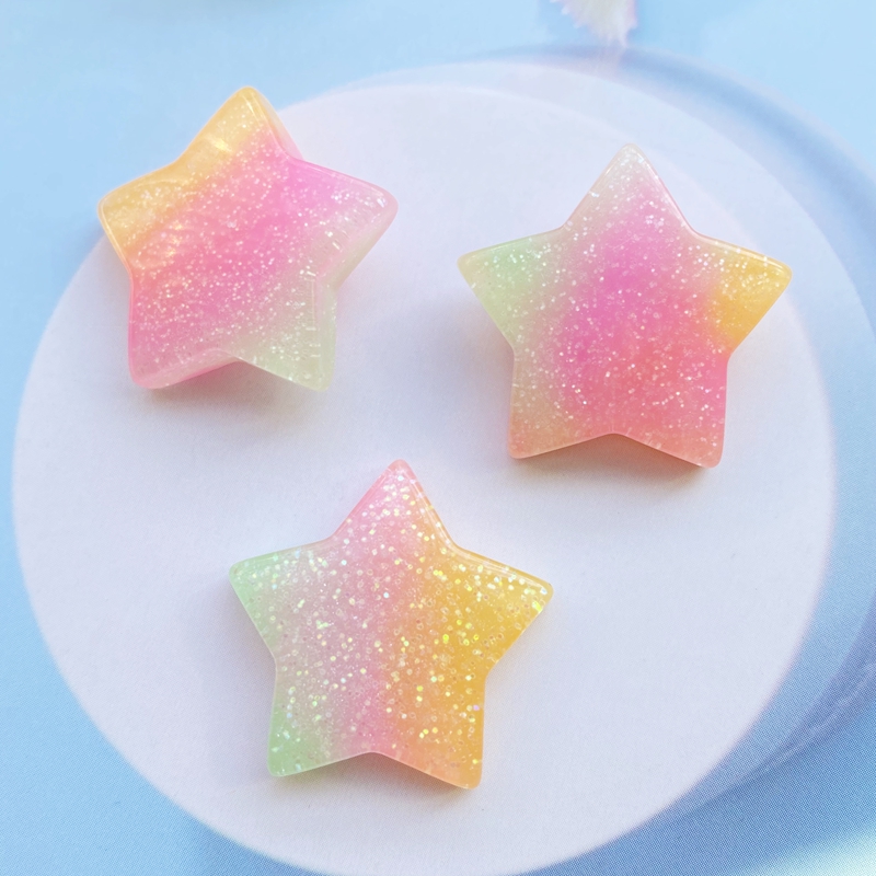 スクラップブッキング用レジンカボション,10個,カラフルなス - Star Flat Back のレビューと価格