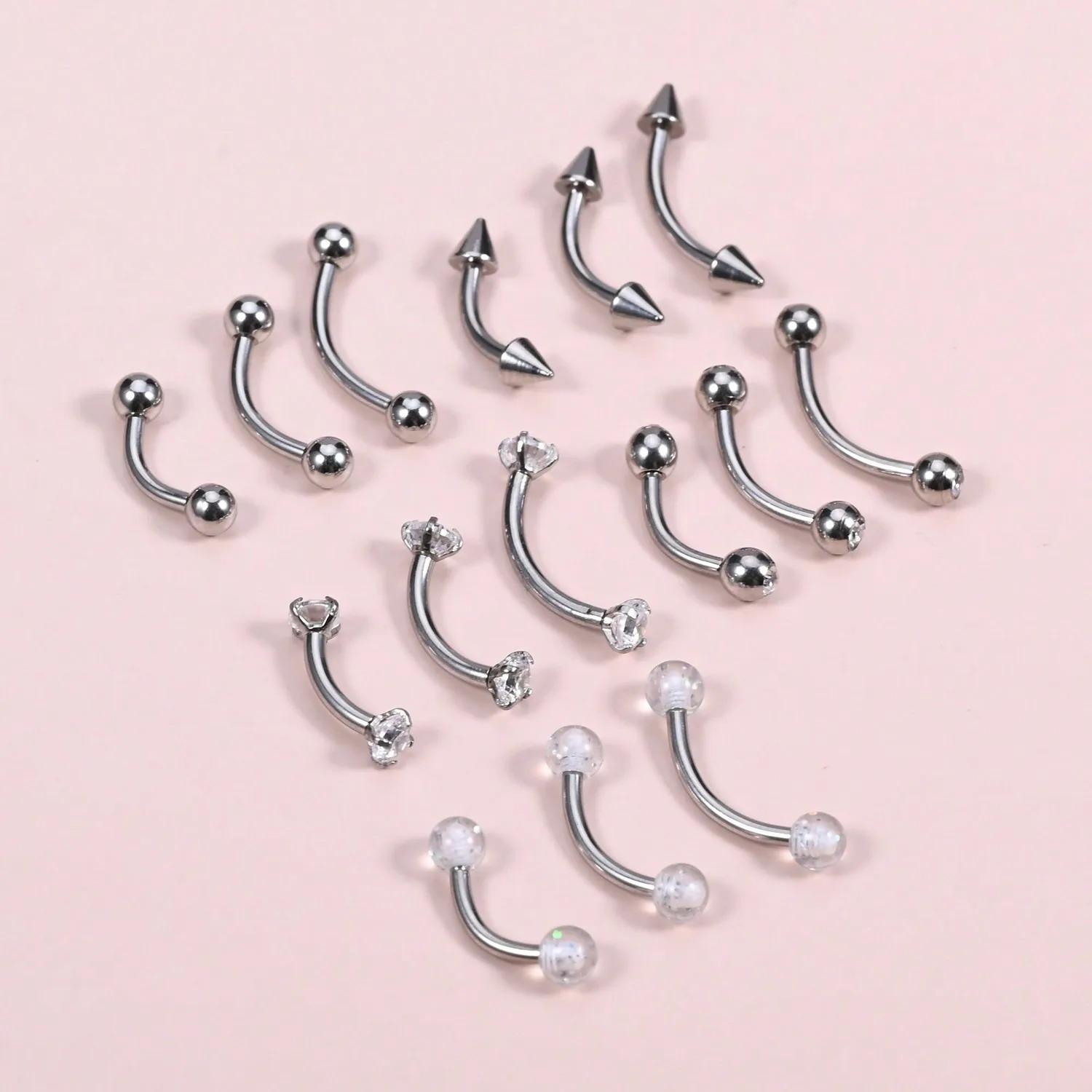 15個入り 16g ルックピアス ジュエリー アイブロウリン - Body Jewelry Vertical Labret のレビューと価格
