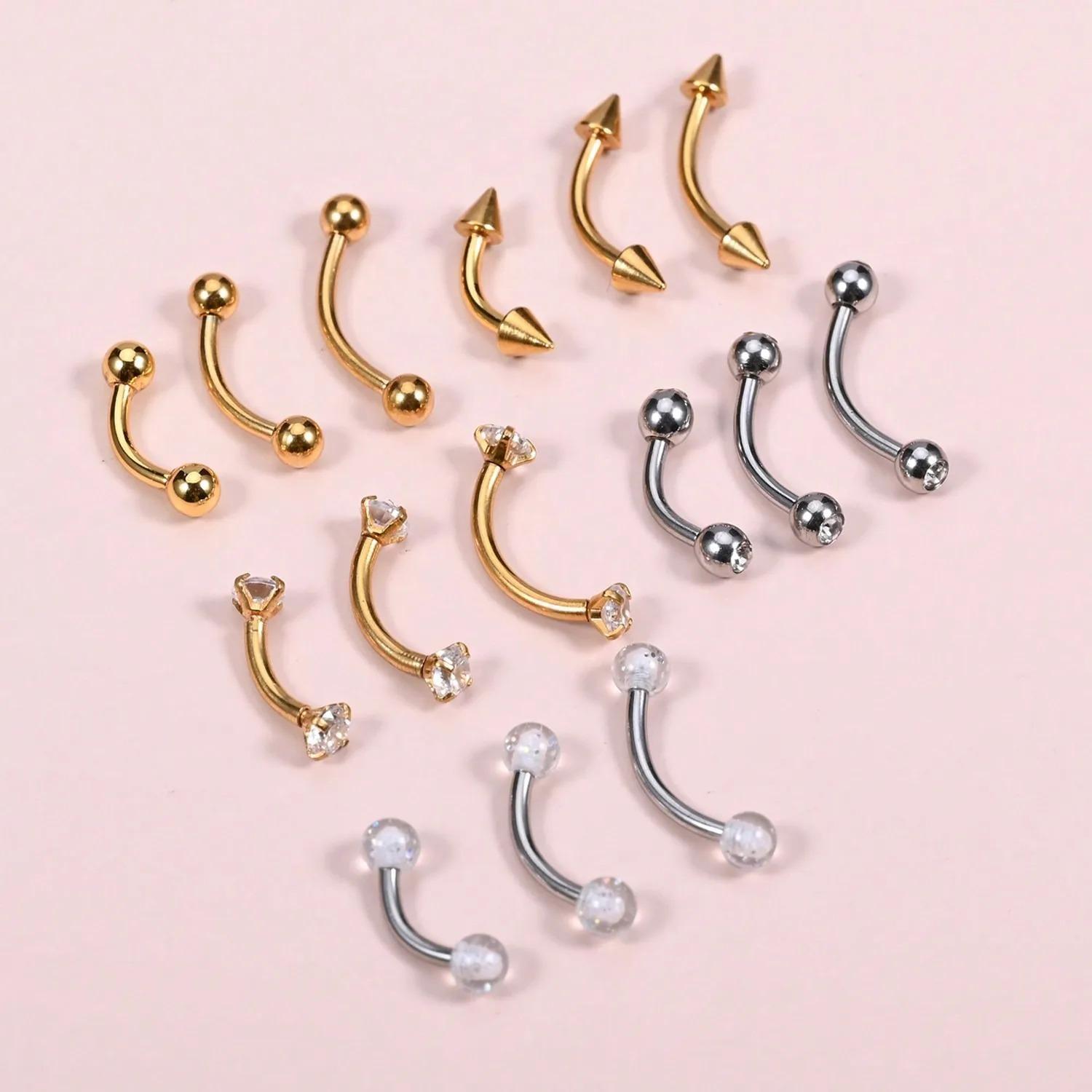 15個入り 16g ルックピアス ジュエリー アイブロウリン - Body Jewelry Vertical Labret のレビューと価格