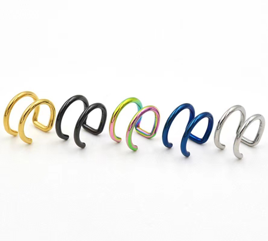 2個セット 316Lステンレス製 クリップ式イヤーカフ ヘリ - Body Jewelry Lip Ring のレビューと価格